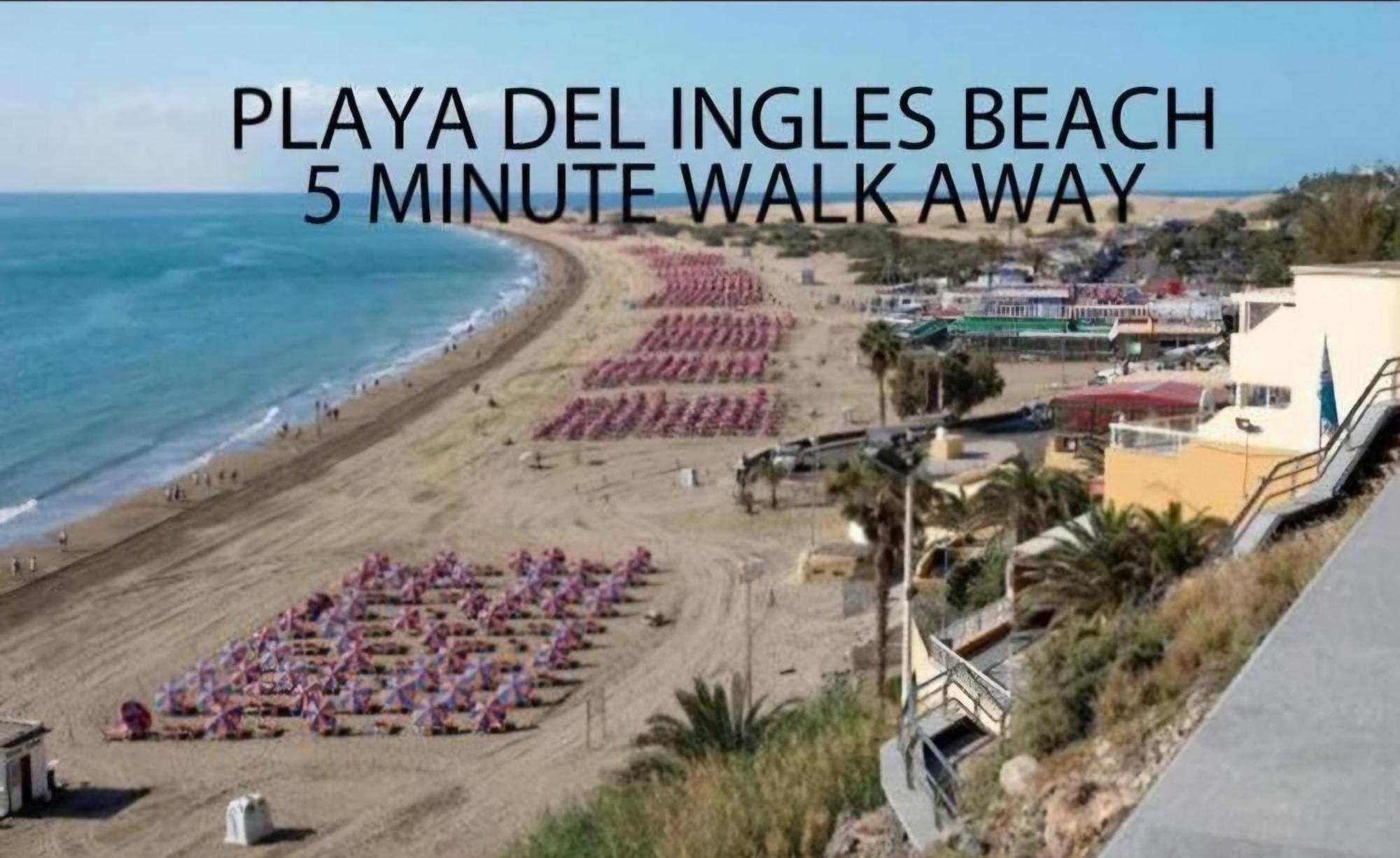 Ocean Front Cozy 2 Bedroom, 3 Beds Spacious- Netflix, Pool, Beach Lift & Fast Wifi Playa del Inglés Extérieur photo